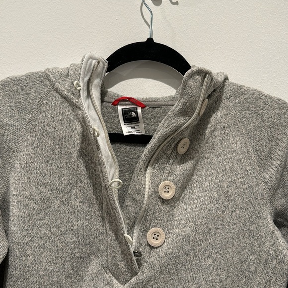 The North Face gray quarter zip and button up hoodie - Picture 7 of 8
